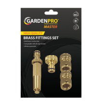 Garden Pro 4Pc Pro Platinum Brass Hose Fitting Set